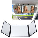 SHUNWEI Car Sun Visor Adjustable Mirror Car Makeup Sun-shading Vehicle Mounted Cosmetic Mirror Folding Vanity Mirror Triple Folding Car Interior Makeup Mirror Auto Supplies
