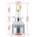 2 PCS H7 18W 1800 LM 6000K IP68 Casnbus Constant Current Car LED Headlight with 2 COB Lamps, DC 9-36V(White Light)