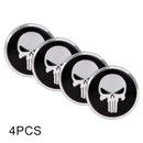 4 PCS Car-Styling Skull Pattern Wheel Hub Decorative Sticker, Diameter: 5.8cm