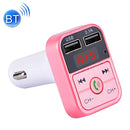 B2 Dual USB Charging Bluetooth FM Transmitter MP3 Music Player Car Kit, Support Hands-Free Call & TF Card & U Disk (Pink)
