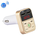 B2 Dual USB Charging Bluetooth FM Transmitter MP3 Music Player Car Kit, Support Hands-Free Call & TF Card & U Disk (Gold)