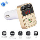 B2 Dual USB Charging Bluetooth FM Transmitter MP3 Music Player Car Kit, Support Hands-Free Call & TF Card & U Disk (Gold)