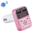 B2 Dual USB Charging Bluetooth FM Transmitter MP3 Music Player Car Kit, Support Hands-Free Call & TF Card & U Disk (Rose Gold)