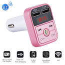 B2 Dual USB Charging Bluetooth FM Transmitter MP3 Music Player Car Kit, Support Hands-Free Call & TF Card & U Disk (Rose Gold)