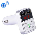 B2 Dual USB Charging Bluetooth FM Transmitter MP3 Music Player Car Kit, Support Hands-Free Call & TF Card & U Disk (Silver)