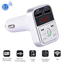 B2 Dual USB Charging Bluetooth FM Transmitter MP3 Music Player Car Kit, Support Hands-Free Call & TF Card & U Disk (Silver)
