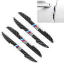 4 PCS Universal Car Door Anti-collision Strip Protection Guards Carbon Fiber Trims Stickers (Black)