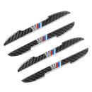 4 PCS Universal Car Door Anti-collision Strip Protection Guards Carbon Fiber Trims Stickers (Black)