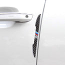 4 PCS Universal Car Door Anti-collision Strip Protection Guards Carbon Fiber Trims Stickers (Black)