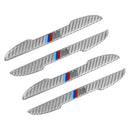 4 PCS Universal Car Door Anti-collision Strip Protection Guards Carbon Fiber Trims Stickers (Silver)