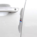 4 PCS Universal Car Door Anti-collision Strip Protection Guards Carbon Fiber Trims Stickers (Silver)