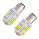 2 PCS 1157 / BAY15D 4.5W DC 12V 6000K 290LM Car Auto Ceramics Brake Light 27LEDs SMD-7020 Lamps, with Projector Lens(White Light)