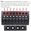 3Pin 8 Way Switches Combination Switch Panel with Light and Projector Lens for Car RV Marine Boat