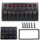 3Pin 8 Way Switches Combination Switch Panel with Light and Projector Lens for Car RV Marine Boat