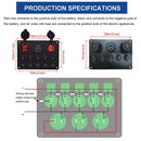 Multi-function Combination Switch Pane Voltmeter + Cigarette Lighter Socket + 5 Way Switches + Dual USB Charger for Car RV Marine Boat(Red Light)