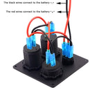 Multi-function Combination Switch Panel Voltmeter + Cigarette Lighter Socket + Dual USB Charger for Car RV Marine Boat