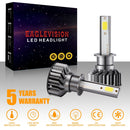 2 PCS EV8 H1 DC 9-32V 36W 3000LM 6000K IP67 DOB LED Car Headlight Lamps, with Mini LED Driver and Cable (White Light)
