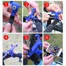 360 Degree Rotatable Aluminum Alloy Phone Bracket for Bicycle, Suitable for 50-100mm Device(Black)