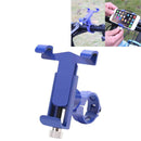 360 Degree Rotatable Aluminum Alloy Phone Bracket for Bicycle, Suitable for 50-100mm Device(Blue)