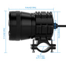 DC 9V-48V 5500LM 6000K 45W IP67 9 LED Lamp Beads Motorcycle Aluminum Alloy LED Headlight Lamps, Constantly Bright