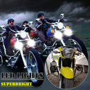 DC 9V-48V 5500LM 6000K 45W IP67 9 LED Lamp Beads Motorcycle Aluminum Alloy LED Headlight Lamps with Switch, Constantly Bright
