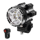 DC 9V-48V 5500LM 6000K 45W IP67 9 LED Lamp Beads Motorcycle Aluminum Alloy LED Headlight Lamps with Switch, Constantly Bright