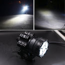 DC 9V-48V 5500LM 6000K 45W IP67 9 LED Lamp Beads Motorcycle Aluminum Alloy LED Headlight Lamps with Switch, Constantly Bright