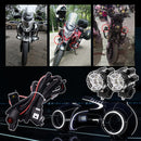 2 PCS DC 12V 5500LM 6000K 45W IP67 9 LED Lamp Beads Motorcycle Aluminum Alloy LED Headlight Lamps with Switch and Cable Hardness, Constantly Bright