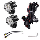 2 PCS DC 12V 5500LM 6000K 45W IP67 9 LED Lamp Beads Motorcycle Aluminum Alloy LED Headlight Lamps with Switch and Cable Hardness, Constantly Bright