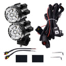 2 PCS DC 12V 4000LM 6000K 30W IP67 6 LED Lamp Beads Motorcycle Aluminum Alloy LED Headlight Lamps with Switch and Cable Hardness, Constantly Bright