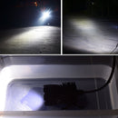 2 PCS DC 12V 4000LM 6000K 30W IP67 6 LED Lamp Beads Motorcycle Aluminum Alloy LED Headlight Lamps with Switch and Cable Hardness, Constantly Bright