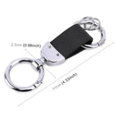 Car Metal Key Ring Holder Keychain with Two Rings (Black)