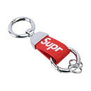 Car Metal Key Ring Holder Keychain with Two Rings (Red)
