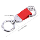 Car Metal Key Ring Holder Keychain with Two Rings (Red)