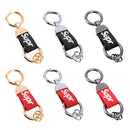 Car Metal Key Ring Holder Keychain with Two Rings (Red)
