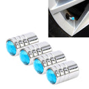 4 PCS Gas Cap Mouthpiece Cover Gas Cap Tire Cap Car Motor Bicycle Tire Valve Caps(Blue)