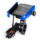 Motorcycles / Bicycle USB Charger QC 3.0 Fast Charging Phone Bracket, Suitable for 6-9cm Device(Blue)