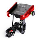 Motorcycles / Bicycle USB Charger QC 3.0 Fast Charging Phone Bracket, Suitable for 6-9cm Device(Red)