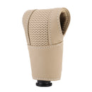 Universal Nonslip Breathable Genuine Leather Car Gear Shift Knob Cover(Beige)