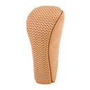 Universal Nonslip Breathable Genuine Leather Car Gear Shift Knob Cover(Brown)