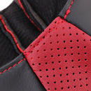 Universal Nonslip Breathable Genuine Leather Car Gear Shift Knob Cover(Black Red)