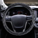 Universal Car Wave Texture Plating Leather Steering Wheel Cover, Diameter: 38cm (Black)