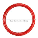 Universal Car Wave Texture Plating Leather Steering Wheel Cover, Diameter: 38cm (Red)