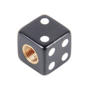 4 PCS Plastic Plated Dice Shape Universal Tire Valve Stem Cap(Black)