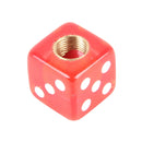 4 PCS Plastic Plated Dice Shape Universal Tire Valve Stem Cap(Red)