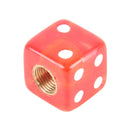 4 PCS Plastic Plated Dice Shape Universal Tire Valve Stem Cap(Red)
