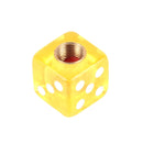 4 PCS Plastic Plated Dice Shape Universal Tire Valve Stem Cap(Yellow)