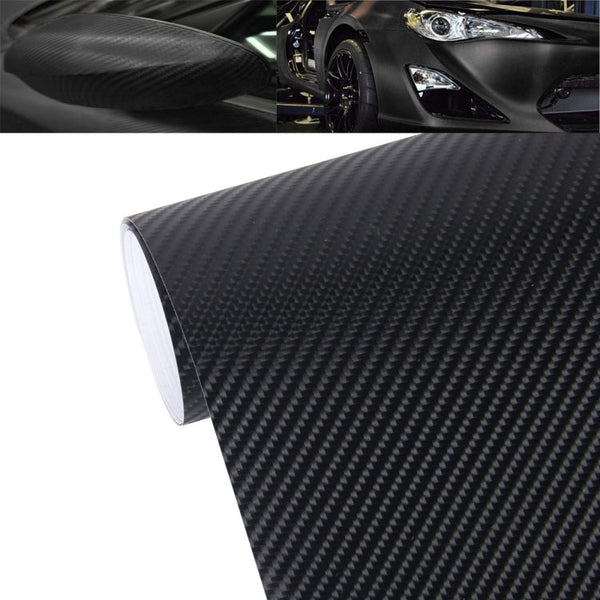 1.52m Ã— 0.5m 4D Deep Blue Gloss Carbon Fiber Vinyl Wrap Car Sticker Decal Bubble Free Air Release(Black)