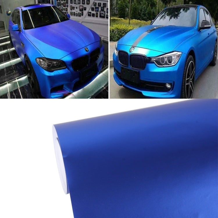 1.52m Ã— 0.5m Ice Blue Metallic Matte Icy Ice Car Decal Wrap Auto Wrapping Vehicle Sticker Motorcycle Sheet Tint Vinyl Air Bubble Free(Dark Blue)