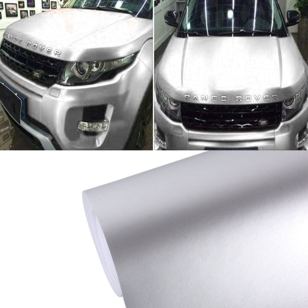 1.52m Ã— 0.5m Ice Blue Metallic Matte Icy Ice Car Decal Wrap Auto Wrapping Vehicle Sticker Motorcycle Sheet Tint Vinyl Air Bubble Free(Silver)